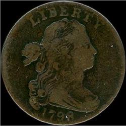 1798 Draped Bust Cent. Style II Hair, Sm 8. VG10