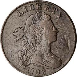 1798 Draped Bust Cent. Style II Hair, Sm 8. VG10