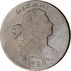 1798 Draped Bust Cent. Style II Hair, Sm 8. VG8