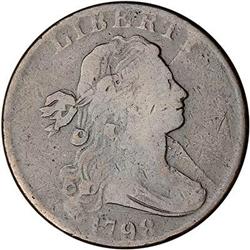1798 Draped Bust Cent. Style II Hair, Sm 8. VG8