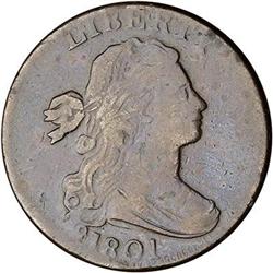 1801 Draped Bust Cent. 1/000. F12