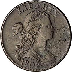 1802 Draped Bust Cent. Stemless wreath. F15
