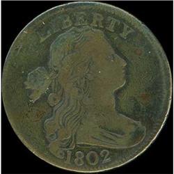 1802 Draped Bust Cent. Stemless Wreath. VG10