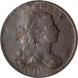 1803 Draped Bust Cent SmDt SmFrac NGC AU55 BN