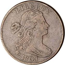 1803 Draped Bust Cent. Sm date, lg fraction. F15