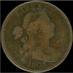 1803 Draped Bust Cent. Sm date, lg fraction. VG7