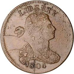 1804 Draped Bust Cent. Unofficial restrike. EF45