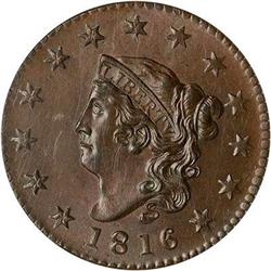 1816 L1C N-4 R2 NGC graded MS66 Brown.