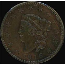 1816 Coronet Head Cent. EF45