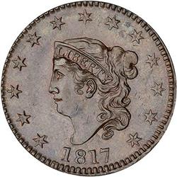 1817 Coronet Head Cent. MS60