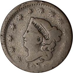 1818 Coronet Head Cent. Off Center. G4