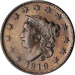 1819/8 Coronet Head Cent. EF40