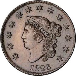 1826 Coronet Head Cent. MS60