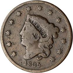 1835 Coronet Head Cent. VG7