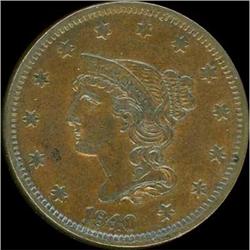 1840 Coronet Head Cent. Lg date. EF40