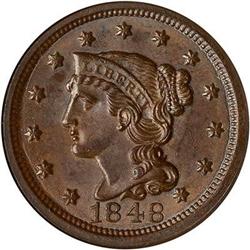 1848 Coronet Head Cent. NGC MS63