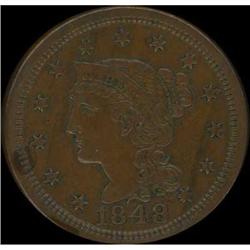 1848 Coronet Head Cent. VF35