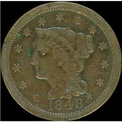 1848 Coronet Head Cent. VG8