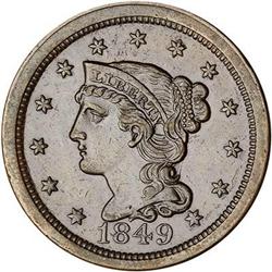 1849 Coronet Head Cent. EF40