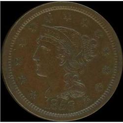 1856 Coronet Head Cent. EF45