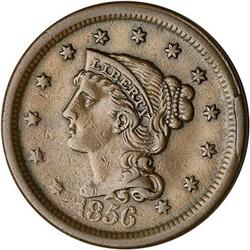 1856 Coronet Head Cent. VF25