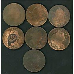 7 Early Cents, 1794-1800, Fair-2 to G4