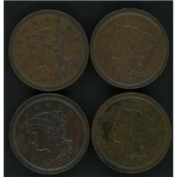 4 1847 Cents with Date Repunching