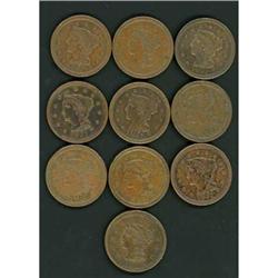10 1851 Cents F12 to F15