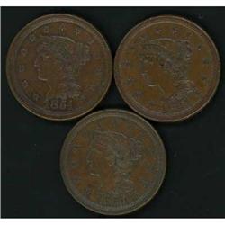 3 1851 Cents VF35