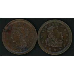 2 1852 Cents, both Scarce Die States
