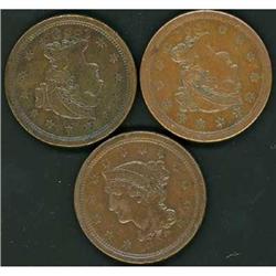 3 1852 Cents, all VF25