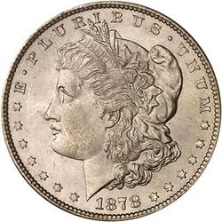 1878 Morgan Dollar Strong Doubled TF PCGS MS65