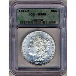 1879-S Morgan Dollar. Reverse of 1879 ICG MS66