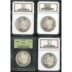 1880-S Morgan Dollar PCGS & NGC MS64, MS65