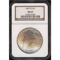 1881-CC Morgan Dollar NGC MS65