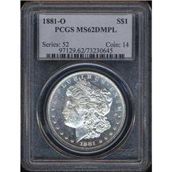 1881-O Morgan Dollar PCGS MS62 DMPL