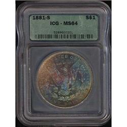 1881-S Morgan Dollar ICGS MS64