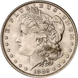 1882-O Morgan Dollar. O over S PCGS MS64