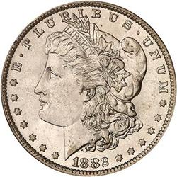 1882-O Morgan Dollar. O over S (weak) PCGS MS63