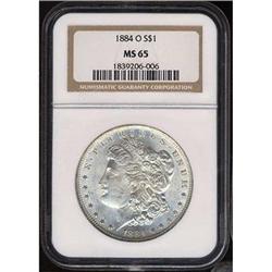1884-O Morgan Dollar NGC MS65