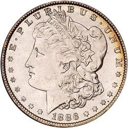 1886 Morgan Dollar. NGC MS66