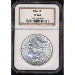 1886 Morgan Dollar NGC MS65