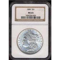 1886 Morgan Dollar NGC MS65