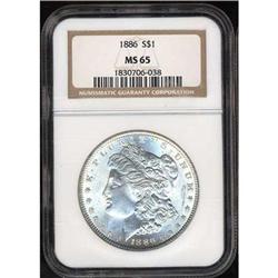 1886 Morgan Dollar NGC MS65
