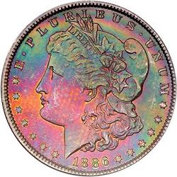 1886 Morgan Dollar. NGC MS65