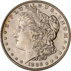 1886 Morgan Dollar. NGC MS65