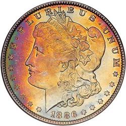 1886 Morgan Dollar. NGC MS64