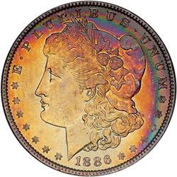 1886 Morgan Dollar. NGC MS64