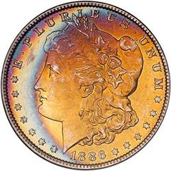 1886 Morgan Dollar. NGC MS64