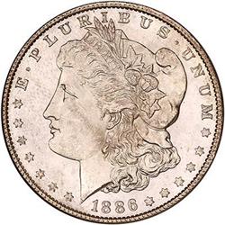 1886 Morgan Dollar. NGC MS64